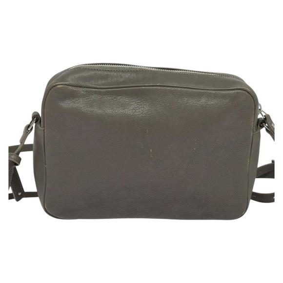 SAINT LAURENT Shoulder Camera Bag Leather Gray Silver Auth ep7783 - Picture 3 of 16